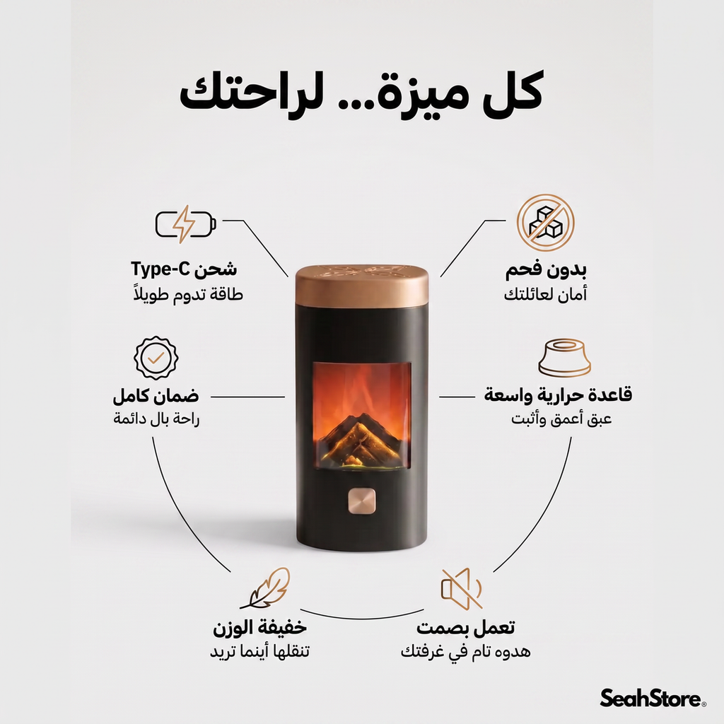 Portable Electric Incense Burner - مبخرة بخور فورية الكترونية  قابلة للشحن